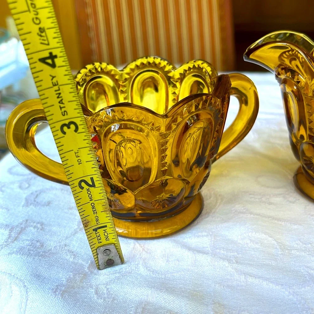 Vintage  L.E. Smith Moon and Star Sugar and Creamer